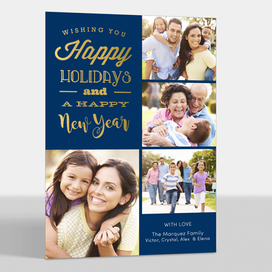Holiday Foil Collage Photo Cards